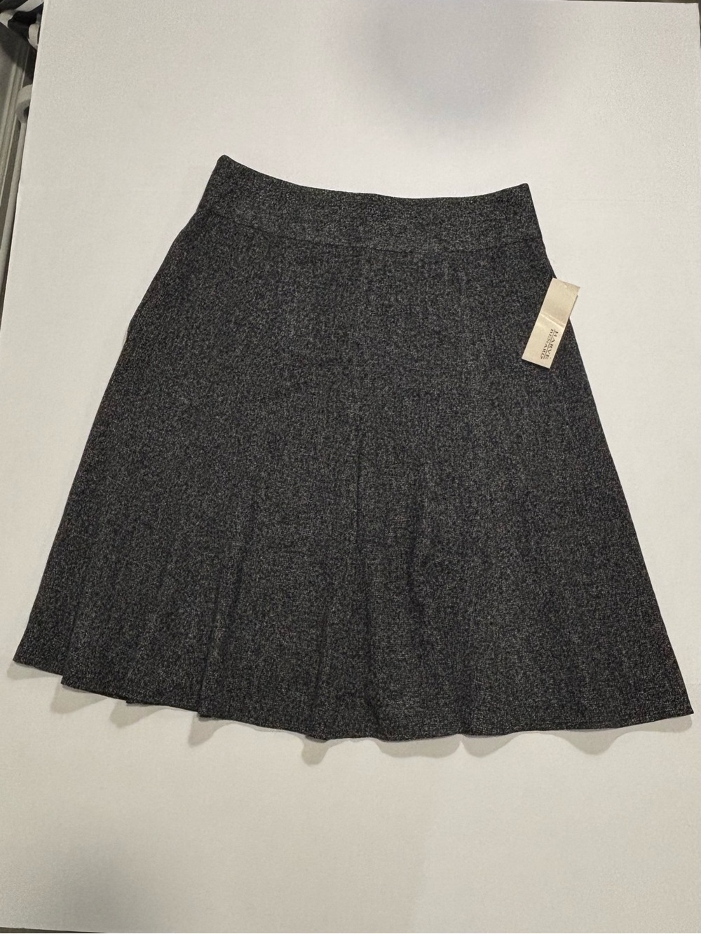 Harve Benard Gray Knit A-Line Knee Length Skirt Zip Closure Size 10 Women's